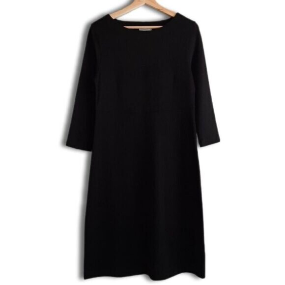 GILMOUR | Relaxed Long Sleeve Comfy Midi Length Dress Black Sz S - Picture 1 of 10